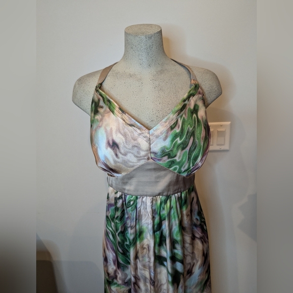 Elegant Multicolor Maxi Lisa Australia cocktail Dress Size 16 tall - Picture 4 of 14